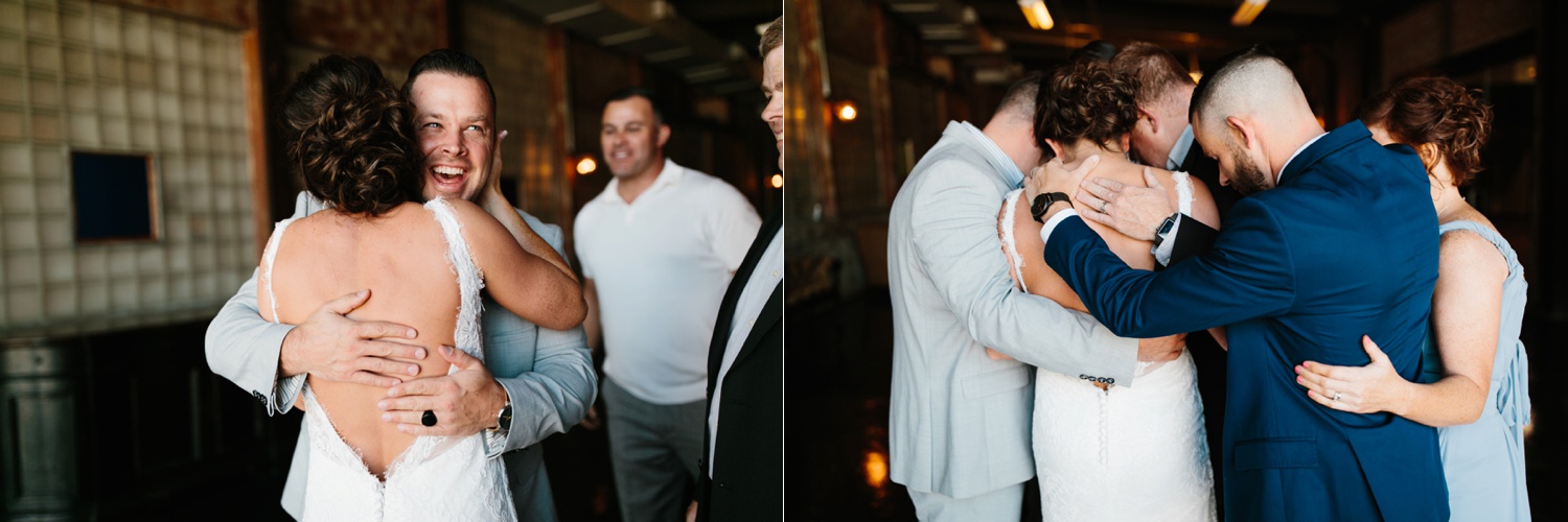 Virginia + Kory | emotional, industrial style wedding with dusty blue, ivory, and gold accents at the Mckinney Cotton Mill by North Texas Wedding Photographer Rachel Meagan Photography | 009