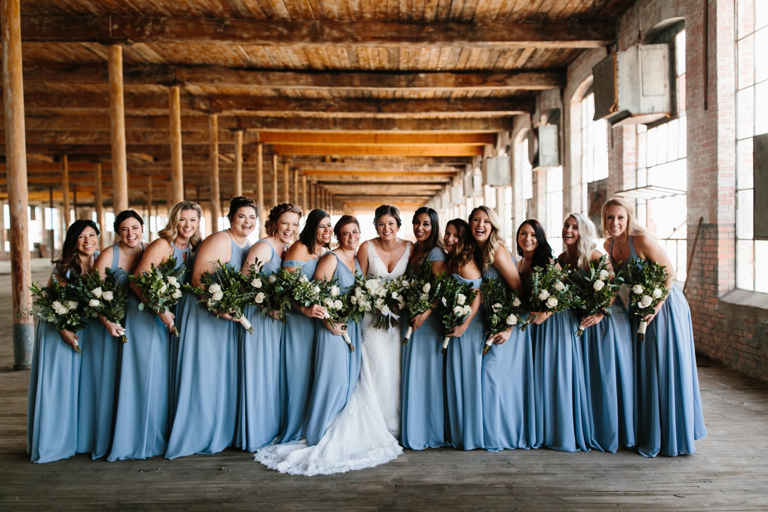 Virginia + Kory | emotional, industrial style wedding with dusty blue, ivory, and gold accents at the Mckinney Cotton Mill by North Texas Wedding Photographer Rachel Meagan Photography | 013