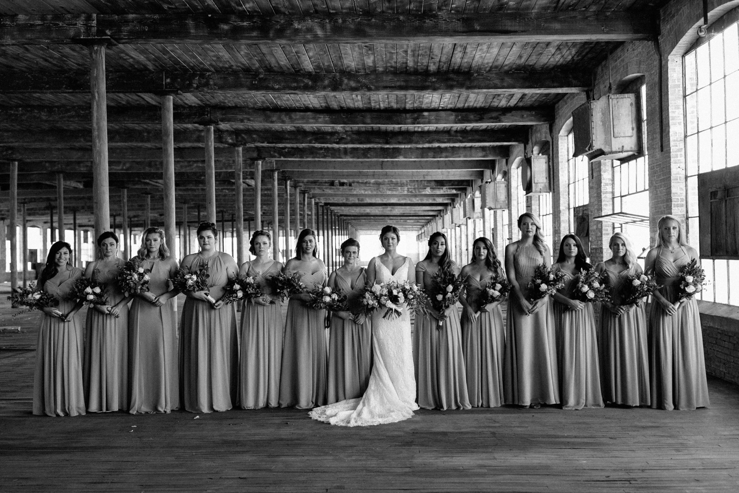Virginia + Kory | emotional, industrial style wedding with dusty blue, ivory, and gold accents at the Mckinney Cotton Mill by North Texas Wedding Photographer Rachel Meagan Photography | 014