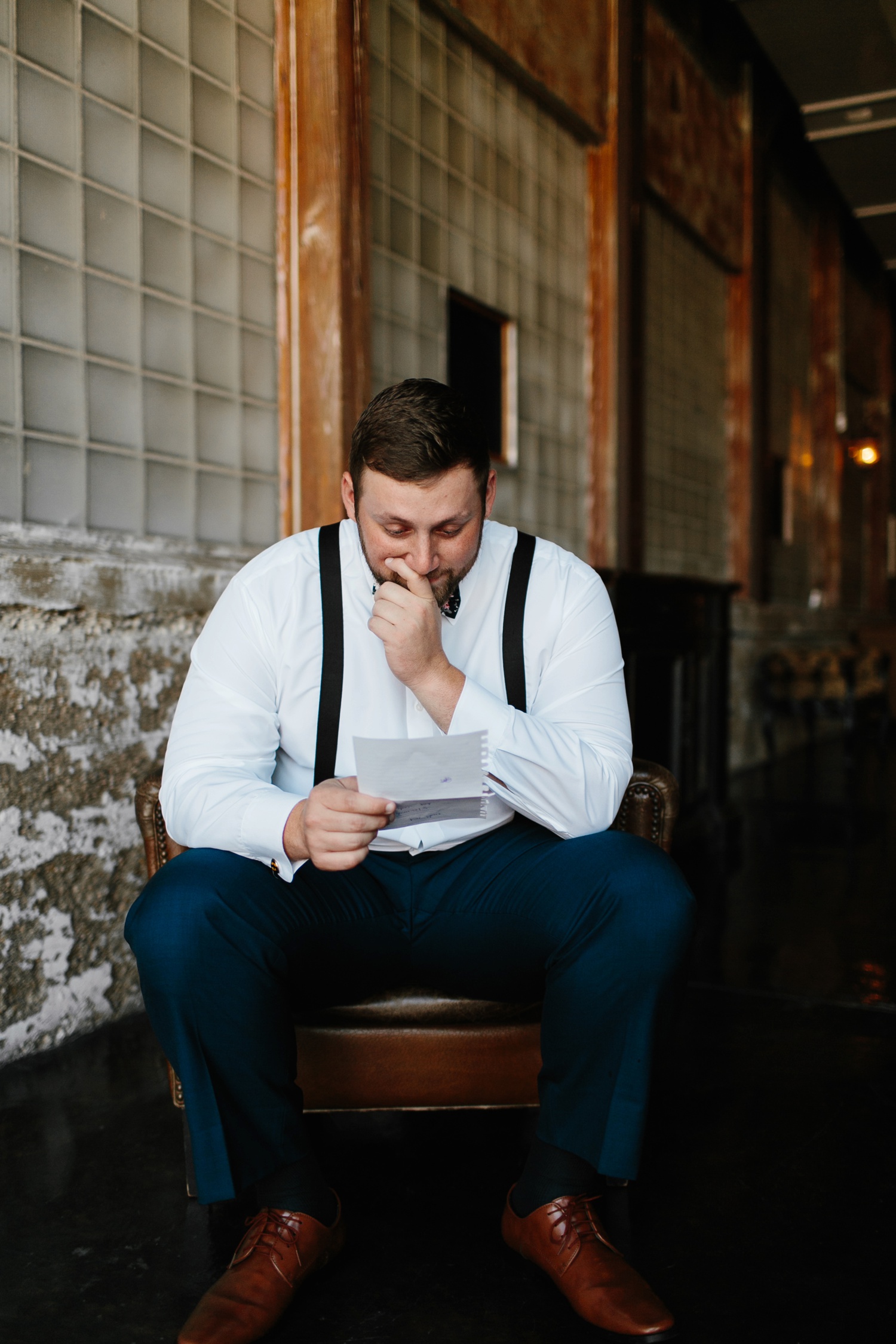 Virginia + Kory | emotional, industrial style wedding with dusty blue, ivory, and gold accents at the Mckinney Cotton Mill by North Texas Wedding Photographer Rachel Meagan Photography | 018