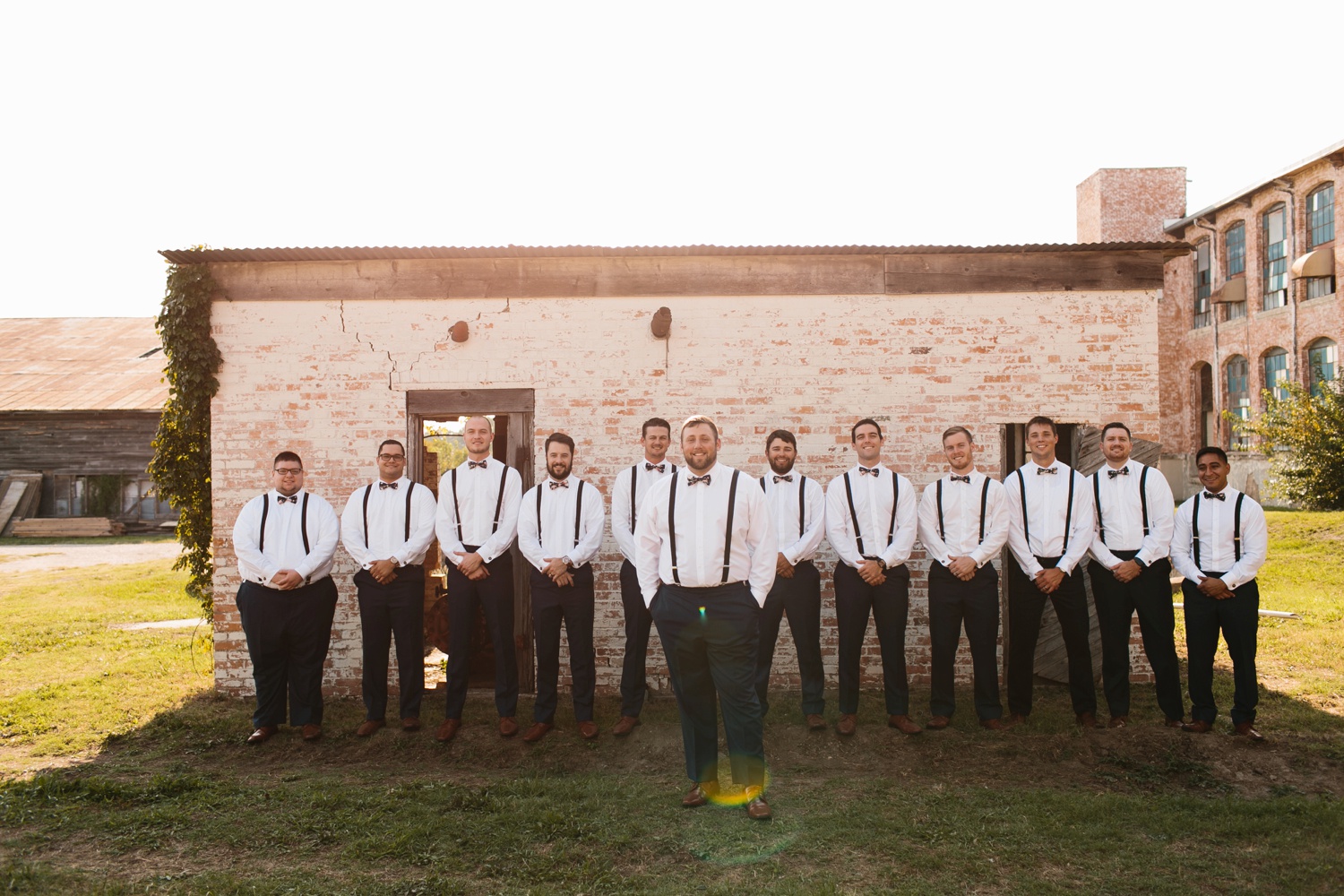 Virginia + Kory | emotional, industrial style wedding with dusty blue, ivory, and gold accents at the Mckinney Cotton Mill by North Texas Wedding Photographer Rachel Meagan Photography | 028
