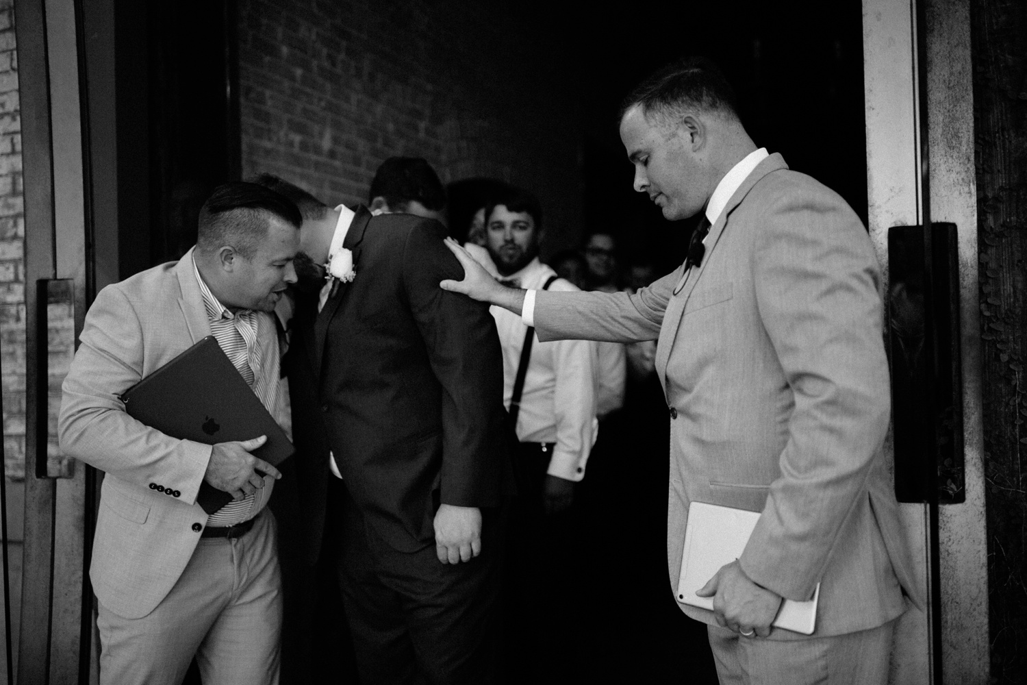 Virginia + Kory | emotional, industrial style wedding with dusty blue, ivory, and gold accents at the Mckinney Cotton Mill by North Texas Wedding Photographer Rachel Meagan Photography | 035