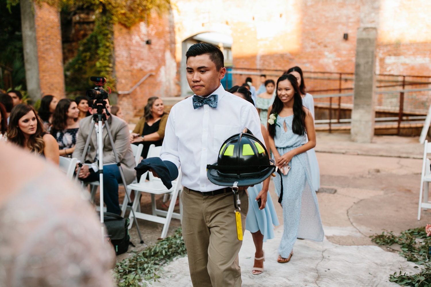 Virginia + Kory | emotional, industrial style wedding with dusty blue, ivory, and gold accents at the Mckinney Cotton Mill by North Texas Wedding Photographer Rachel Meagan Photography | 036