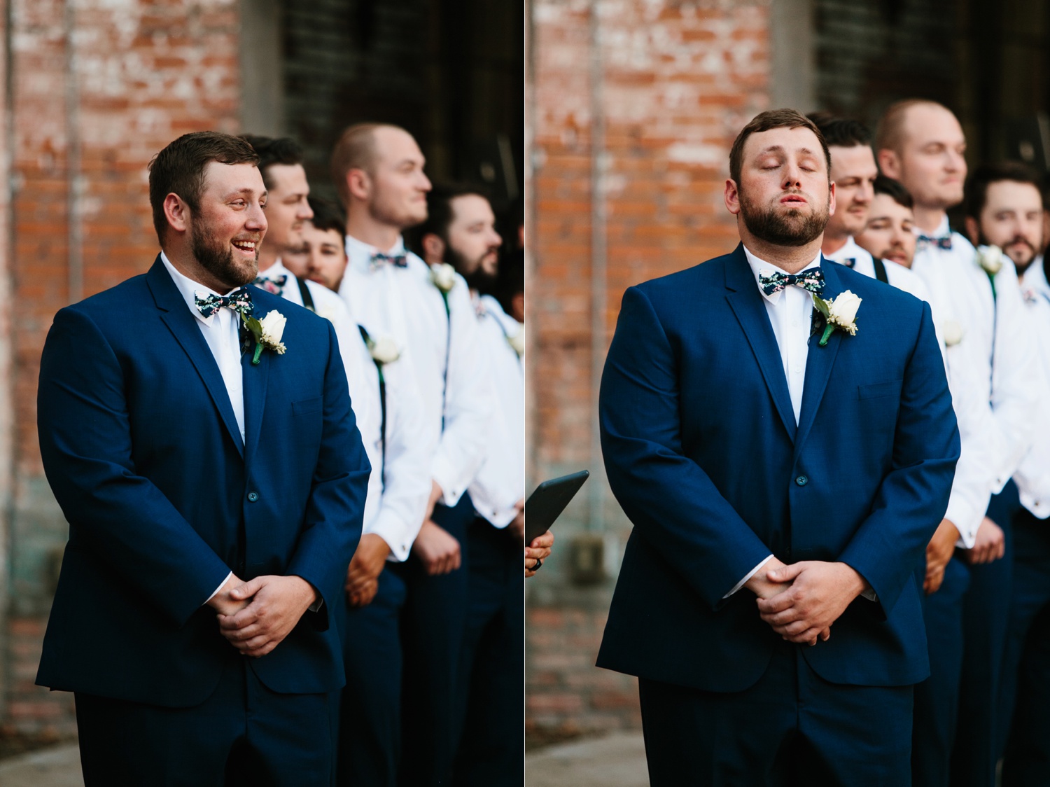 Virginia + Kory | emotional, industrial style wedding with dusty blue, ivory, and gold accents at the Mckinney Cotton Mill by North Texas Wedding Photographer Rachel Meagan Photography | 038