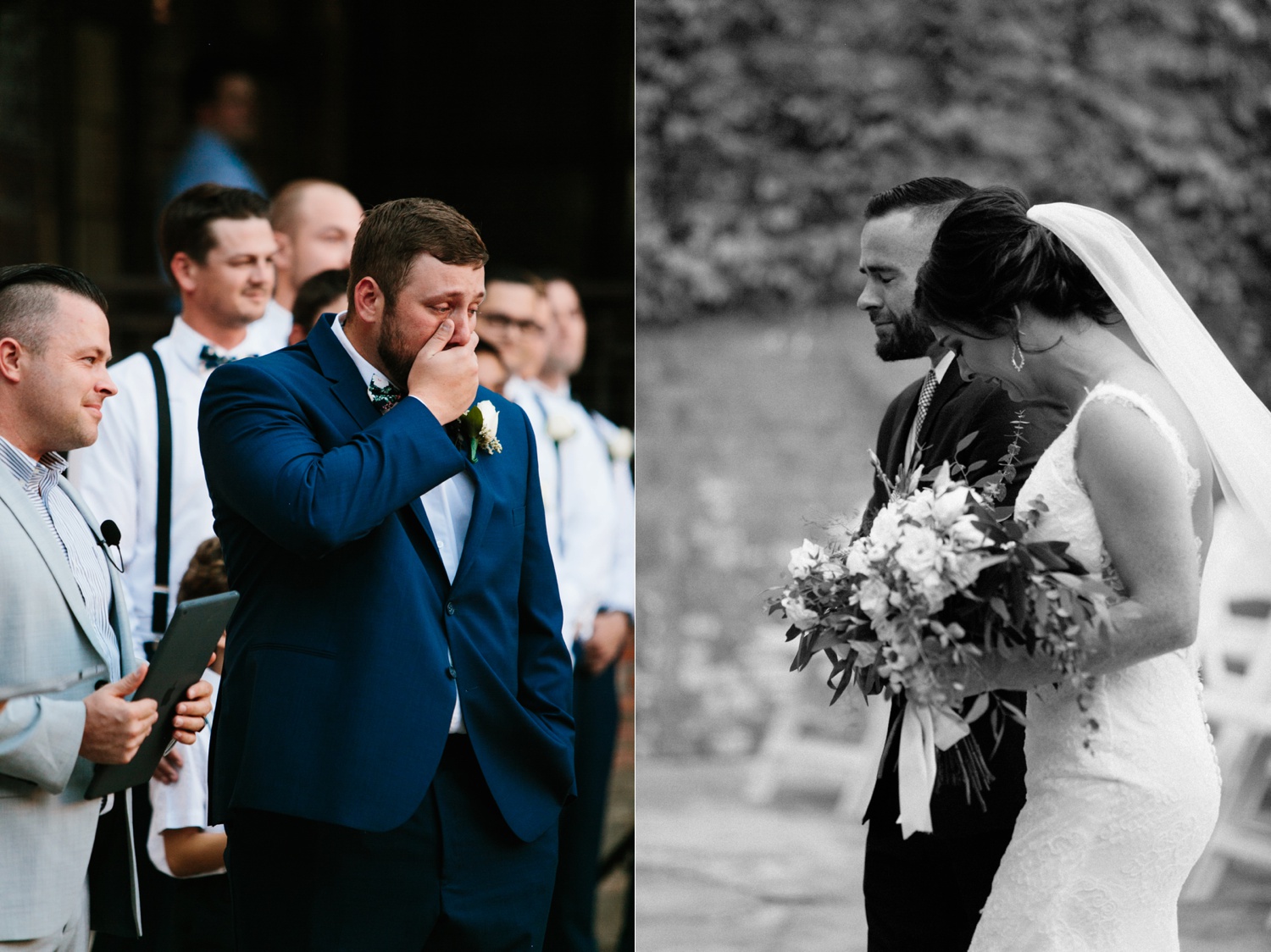 Virginia + Kory | emotional, industrial style wedding with dusty blue, ivory, and gold accents at the Mckinney Cotton Mill by North Texas Wedding Photographer Rachel Meagan Photography | 048