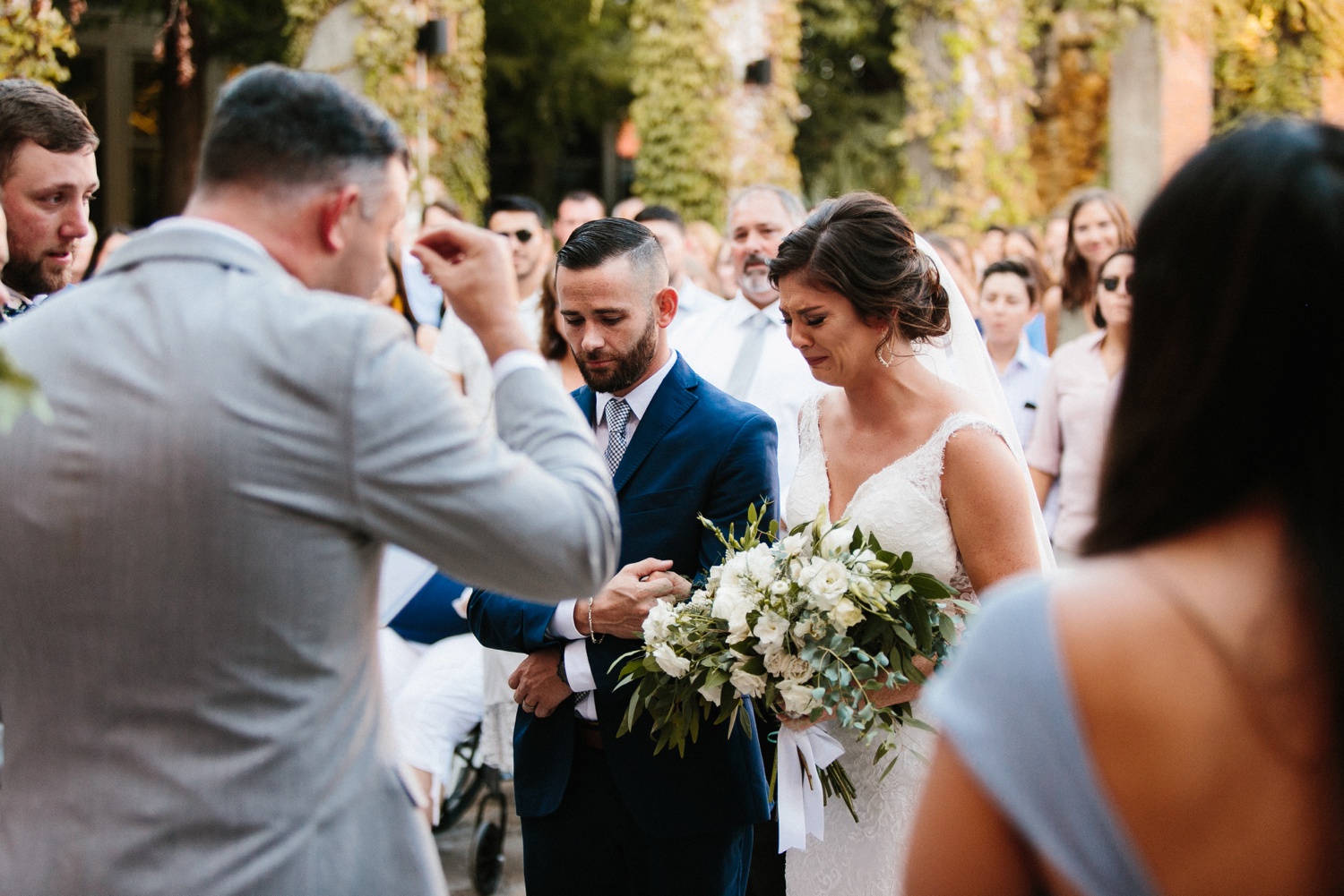 Virginia + Kory | emotional, industrial style wedding with dusty blue, ivory, and gold accents at the Mckinney Cotton Mill by North Texas Wedding Photographer Rachel Meagan Photography | 056