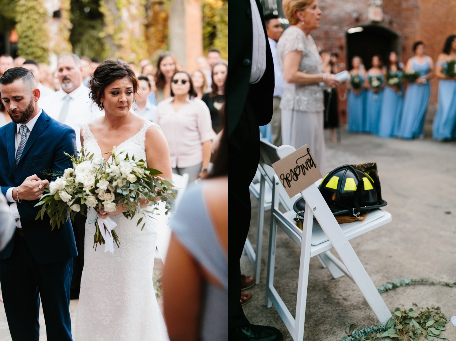 Virginia + Kory | emotional, industrial style wedding with dusty blue, ivory, and gold accents at the Mckinney Cotton Mill by North Texas Wedding Photographer Rachel Meagan Photography | 057