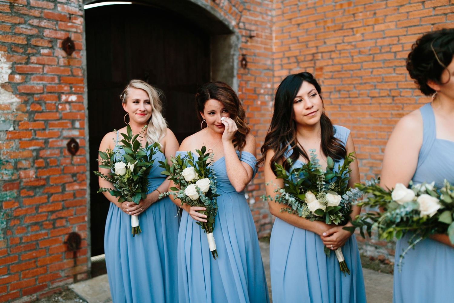 Virginia + Kory | emotional, industrial style wedding with dusty blue, ivory, and gold accents at the Mckinney Cotton Mill by North Texas Wedding Photographer Rachel Meagan Photography | 058