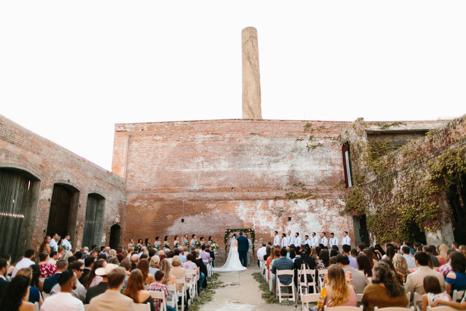 Virginia + Kory | emotional, industrial style wedding with dusty blue, ivory, and gold accents at the Mckinney Cotton Mill by North Texas Wedding Photographer Rachel Meagan Photography | 061
