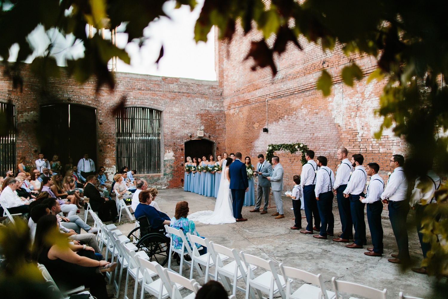 Virginia + Kory | emotional, industrial style wedding with dusty blue, ivory, and gold accents at the Mckinney Cotton Mill by North Texas Wedding Photographer Rachel Meagan Photography | 062