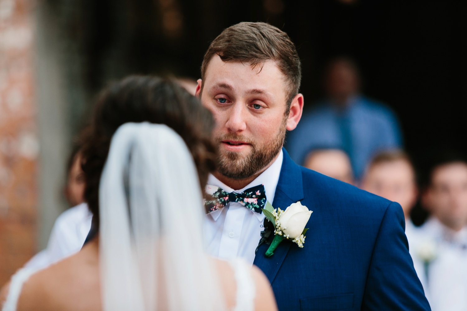 Virginia + Kory | emotional, industrial style wedding with dusty blue, ivory, and gold accents at the Mckinney Cotton Mill by North Texas Wedding Photographer Rachel Meagan Photography | 067