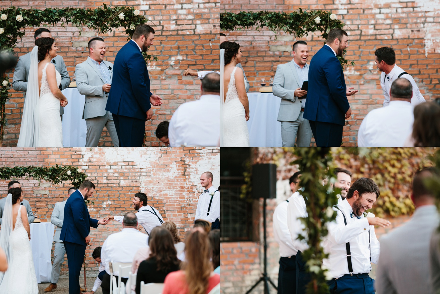 Virginia + Kory | emotional, industrial style wedding with dusty blue, ivory, and gold accents at the Mckinney Cotton Mill by North Texas Wedding Photographer Rachel Meagan Photography | 073
