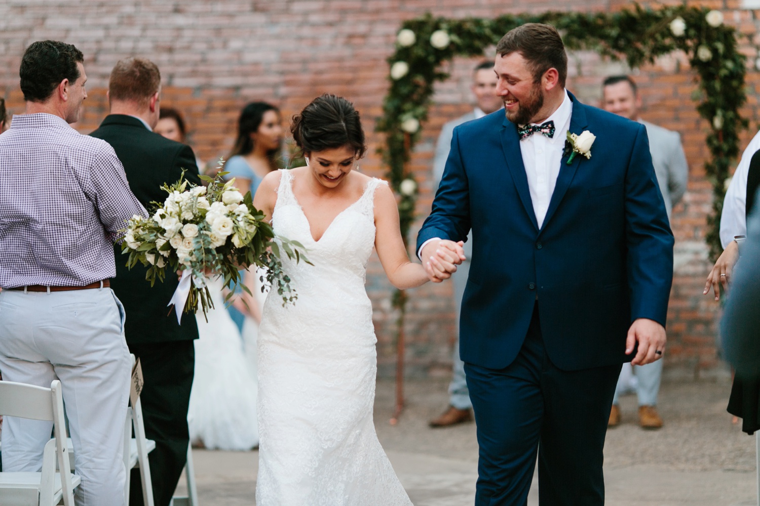 Virginia + Kory | emotional, industrial style wedding with dusty blue, ivory, and gold accents at the Mckinney Cotton Mill by North Texas Wedding Photographer Rachel Meagan Photography | 078