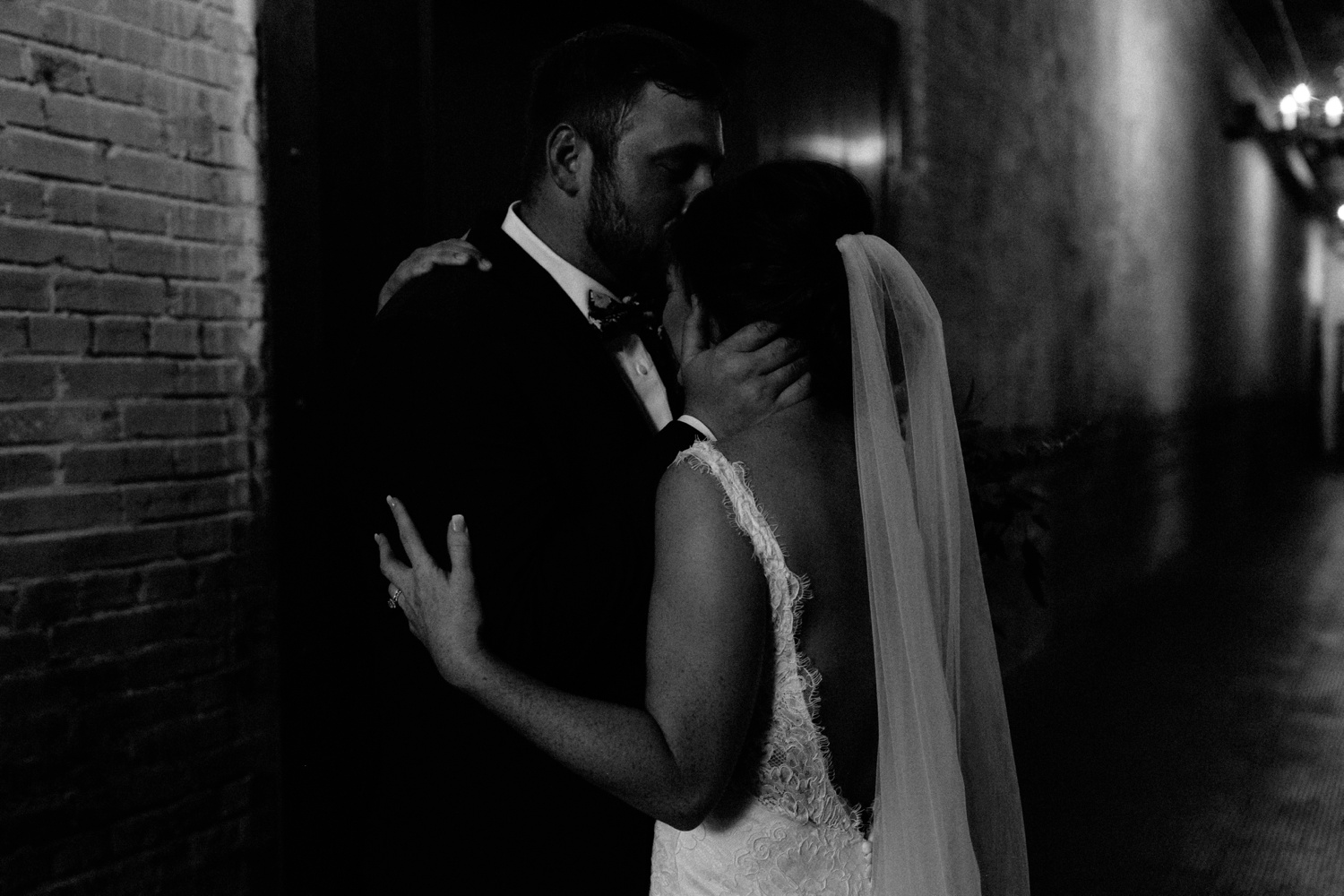 Virginia + Kory | emotional, industrial style wedding with dusty blue, ivory, and gold accents at the Mckinney Cotton Mill by North Texas Wedding Photographer Rachel Meagan Photography | 079