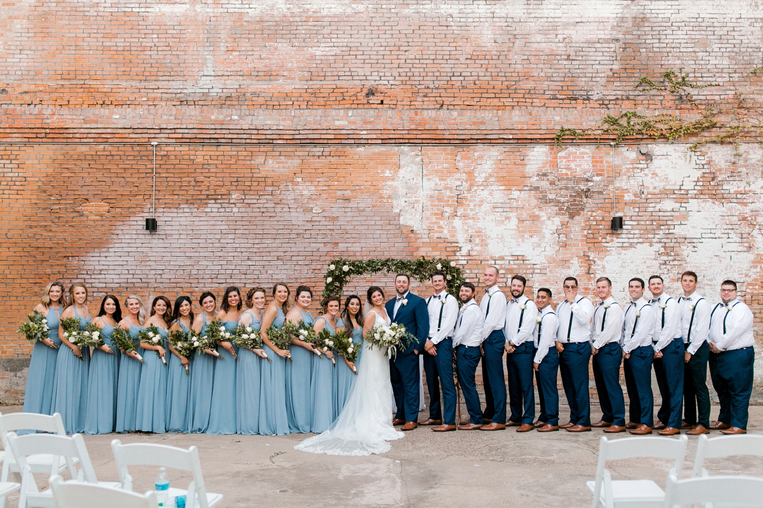 Virginia + Kory | emotional, industrial style wedding with dusty blue, ivory, and gold accents at the Mckinney Cotton Mill by North Texas Wedding Photographer Rachel Meagan Photography | 080