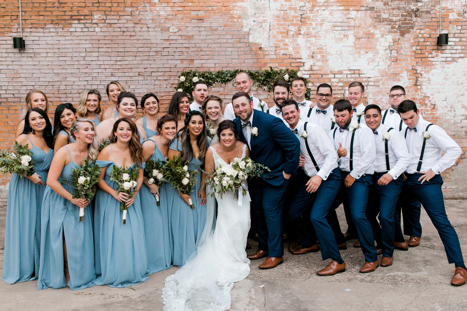 Virginia + Kory | emotional, industrial style wedding with dusty blue, ivory, and gold accents at the Mckinney Cotton Mill by North Texas Wedding Photographer Rachel Meagan Photography | 081
