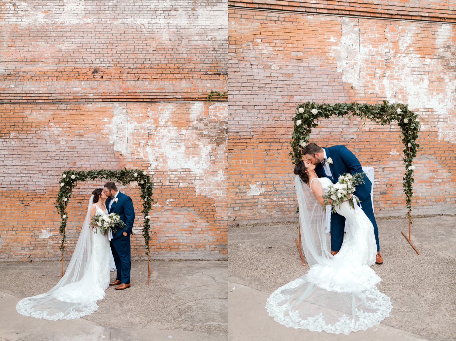Virginia + Kory | emotional, industrial style wedding with dusty blue, ivory, and gold accents at the Mckinney Cotton Mill by North Texas Wedding Photographer Rachel Meagan Photography | 083