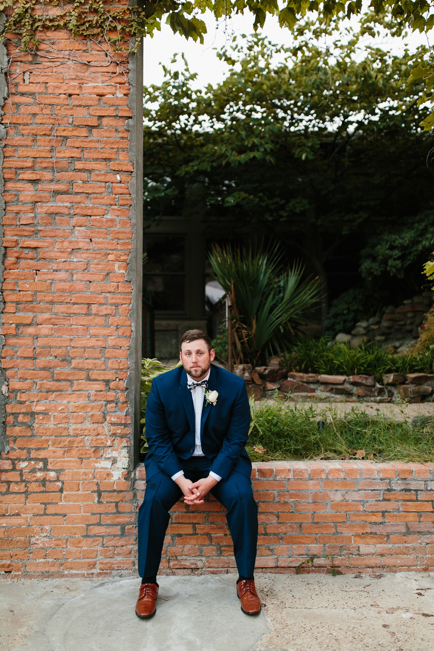 Virginia + Kory | emotional, industrial style wedding with dusty blue, ivory, and gold accents at the Mckinney Cotton Mill by North Texas Wedding Photographer Rachel Meagan Photography | 086