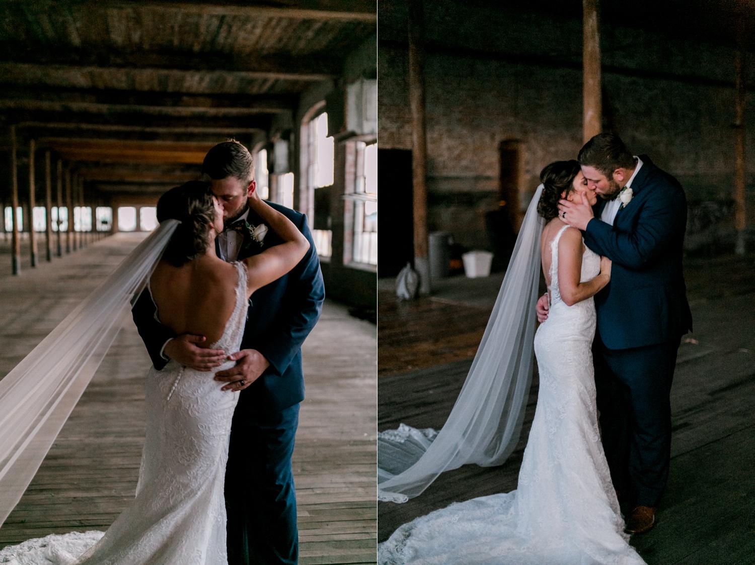 Virginia + Kory | emotional, industrial style wedding with dusty blue, ivory, and gold accents at the Mckinney Cotton Mill by North Texas Wedding Photographer Rachel Meagan Photography | 095