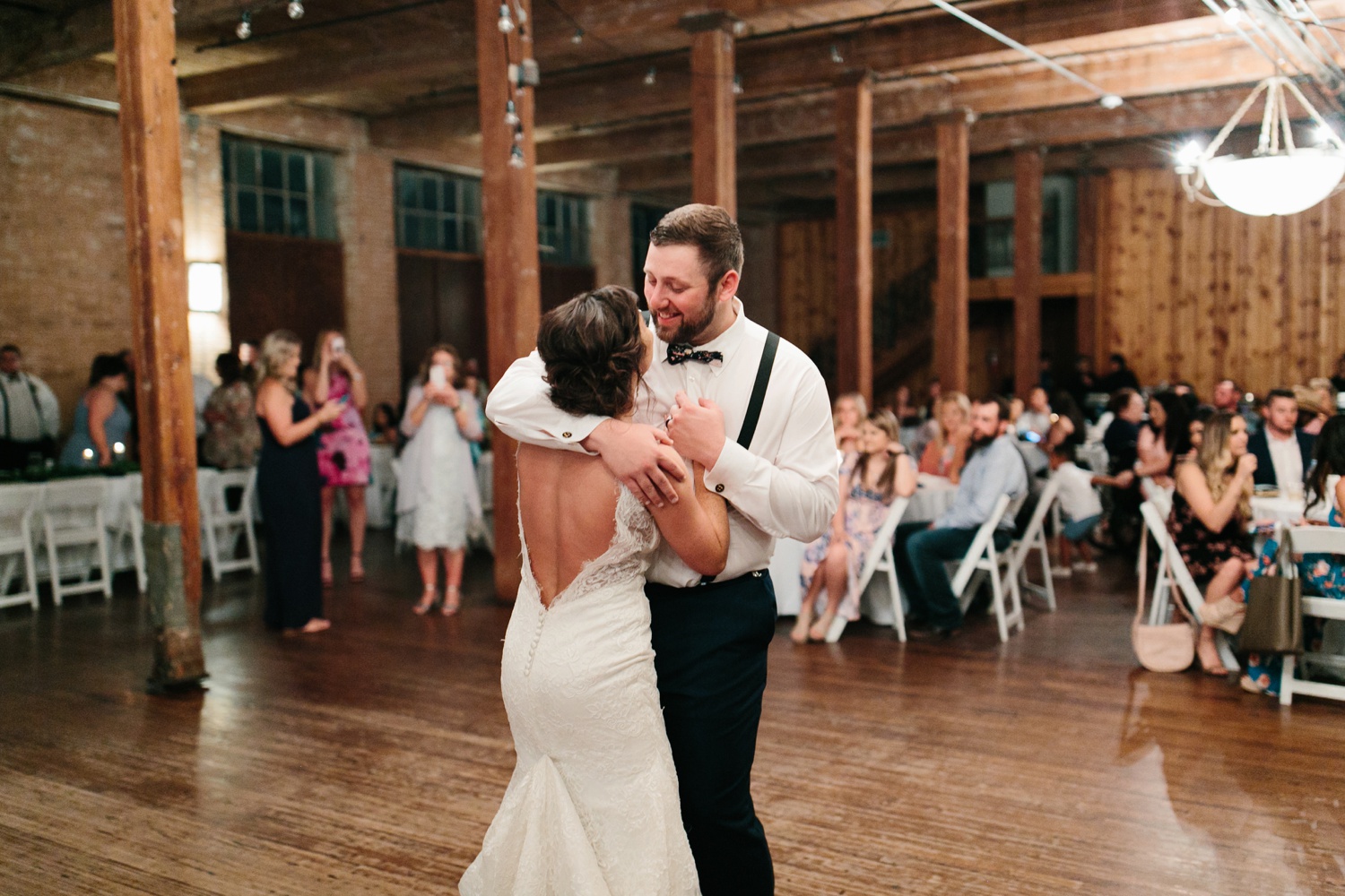 Virginia + Kory | emotional, industrial style wedding with dusty blue, ivory, and gold accents at the Mckinney Cotton Mill by North Texas Wedding Photographer Rachel Meagan Photography | 103