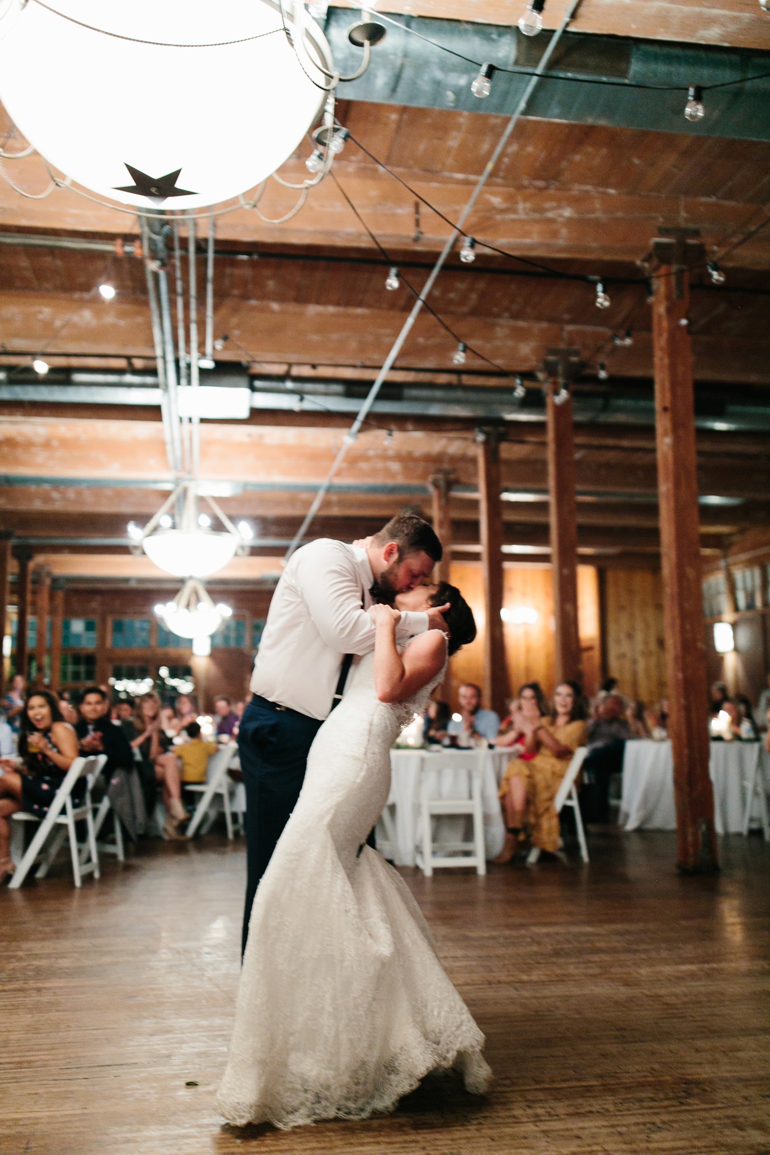 Virginia + Kory | emotional, industrial style wedding with dusty blue, ivory, and gold accents at the Mckinney Cotton Mill by North Texas Wedding Photographer Rachel Meagan Photography | 107