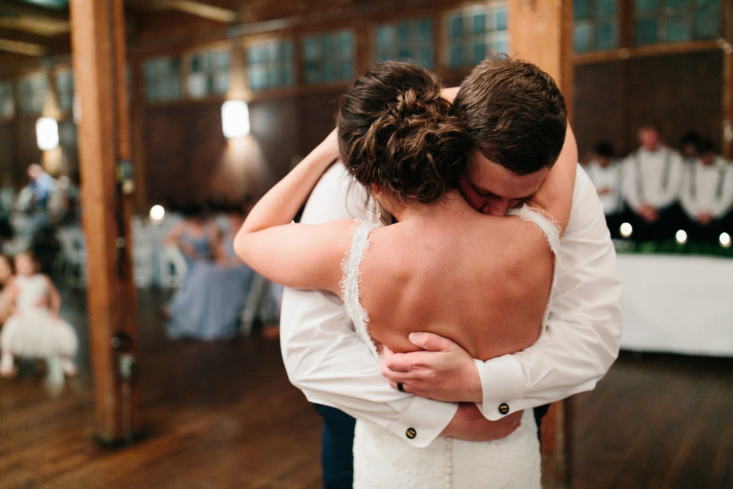 Virginia + Kory | emotional, industrial style wedding with dusty blue, ivory, and gold accents at the Mckinney Cotton Mill by North Texas Wedding Photographer Rachel Meagan Photography | 118
