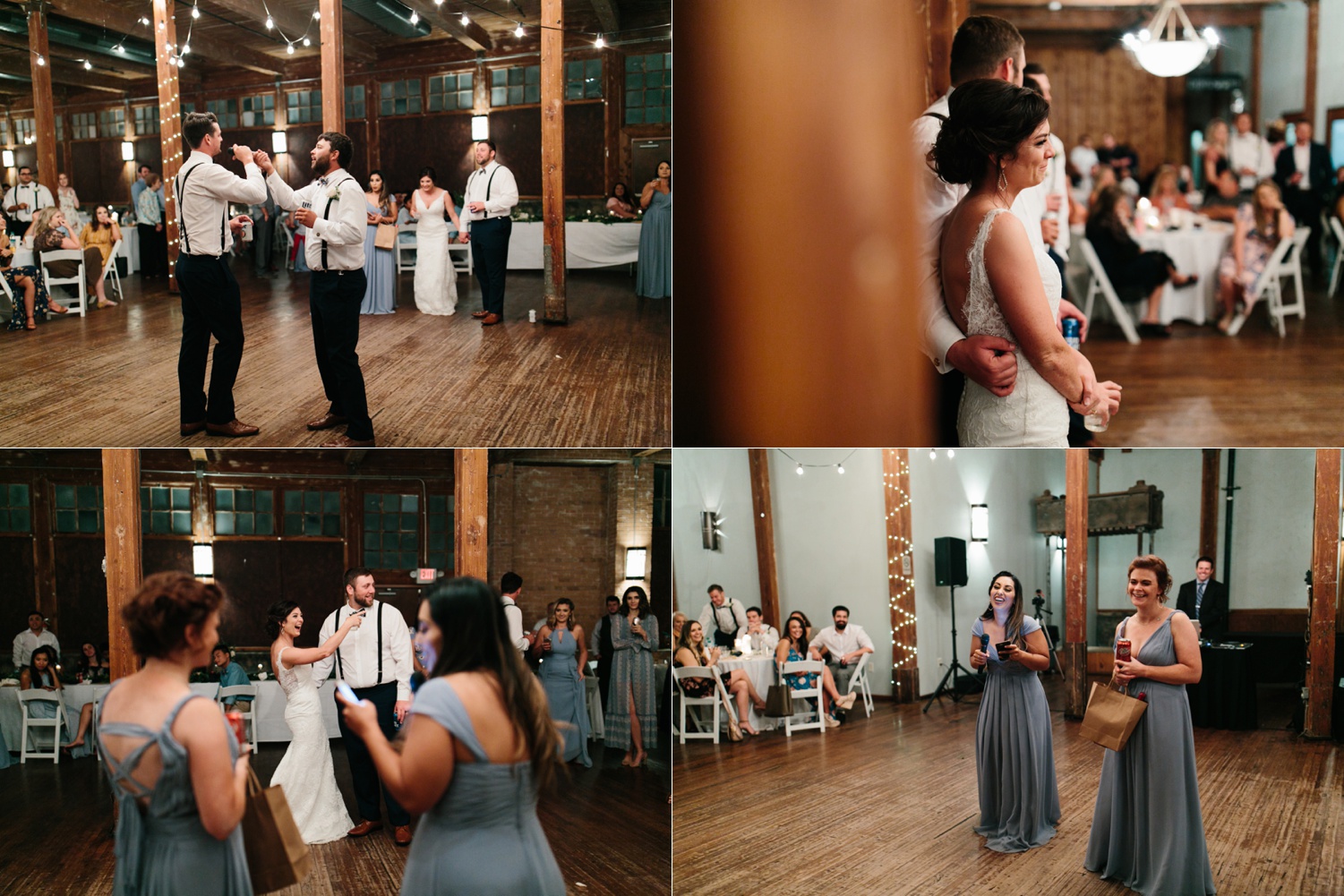 Virginia + Kory | emotional, industrial style wedding with dusty blue, ivory, and gold accents at the Mckinney Cotton Mill by North Texas Wedding Photographer Rachel Meagan Photography | 121