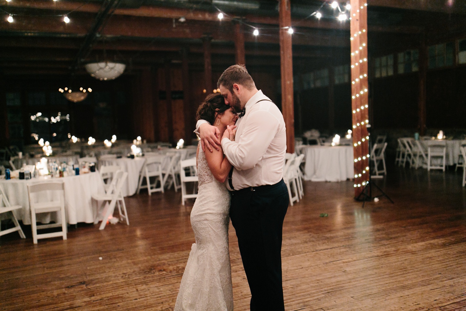 Virginia + Kory | emotional, industrial style wedding with dusty blue, ivory, and gold accents at the Mckinney Cotton Mill by North Texas Wedding Photographer Rachel Meagan Photography | 134