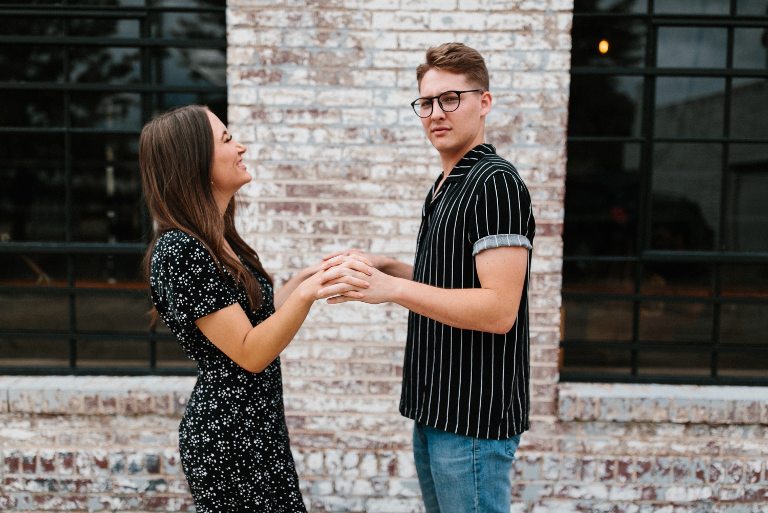 Annie + Max | cozy coffee shop, dowtown Fort Smith, Hawksbill Crag stylish engagement session in the Ozark National Forest by Destination Wedding Photographer Rachel Meagan Photography | 028