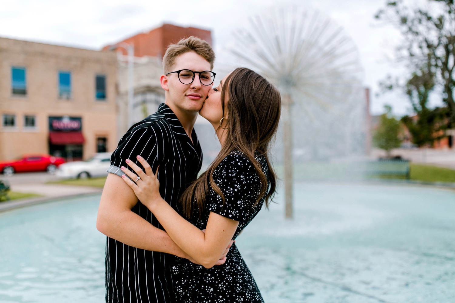 Annie + Max | cozy coffee shop, dowtown Fort Smith, Hawksbill Crag stylish engagement session in the Ozark National Forest by Destination Wedding Photographer Rachel Meagan Photography | 040
