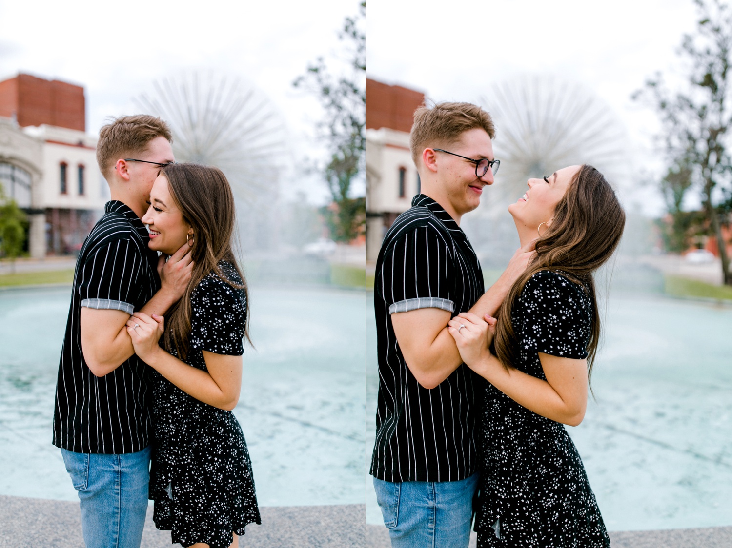 Annie + Max | cozy coffee shop, dowtown Fort Smith, Hawksbill Crag stylish engagement session in the Ozark National Forest by Destination Wedding Photographer Rachel Meagan Photography | 044