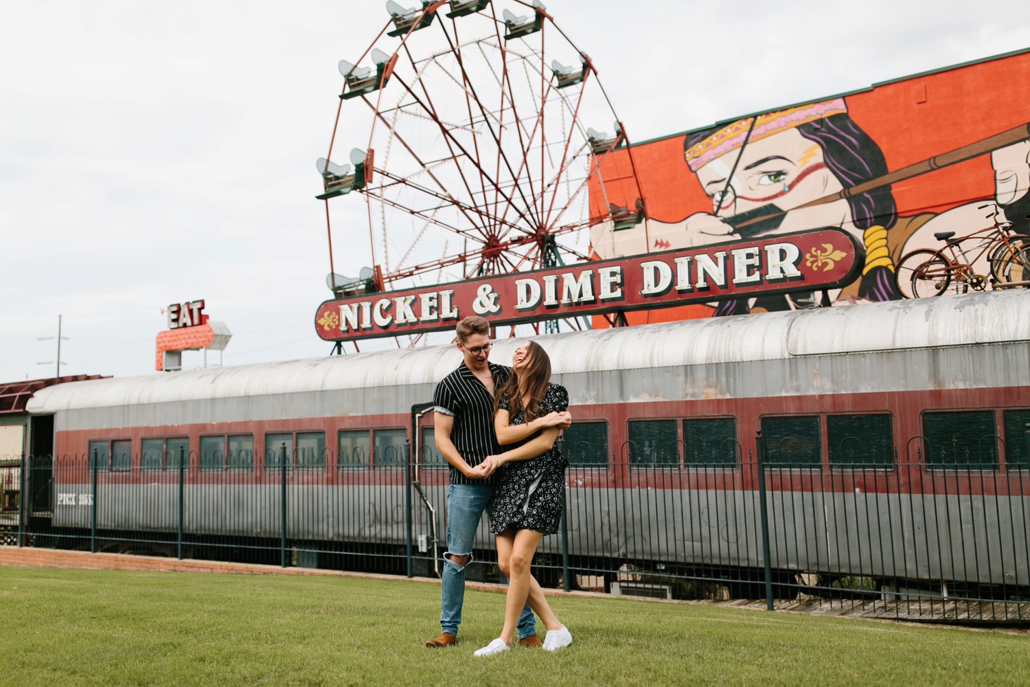 Annie + Max | cozy coffee shop, dowtown Fort Smith, Hawksbill Crag stylish engagement session in the Ozark National Forest by Destination Wedding Photographer Rachel Meagan Photography | 058