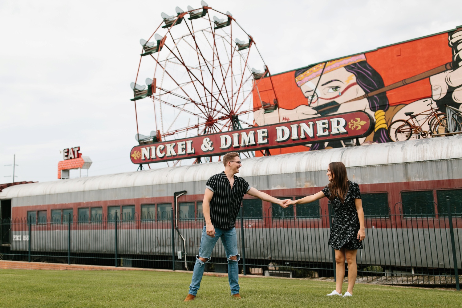 Annie + Max | cozy coffee shop, dowtown Fort Smith, Hawksbill Crag stylish engagement session in the Ozark National Forest by Destination Wedding Photographer Rachel Meagan Photography | 059