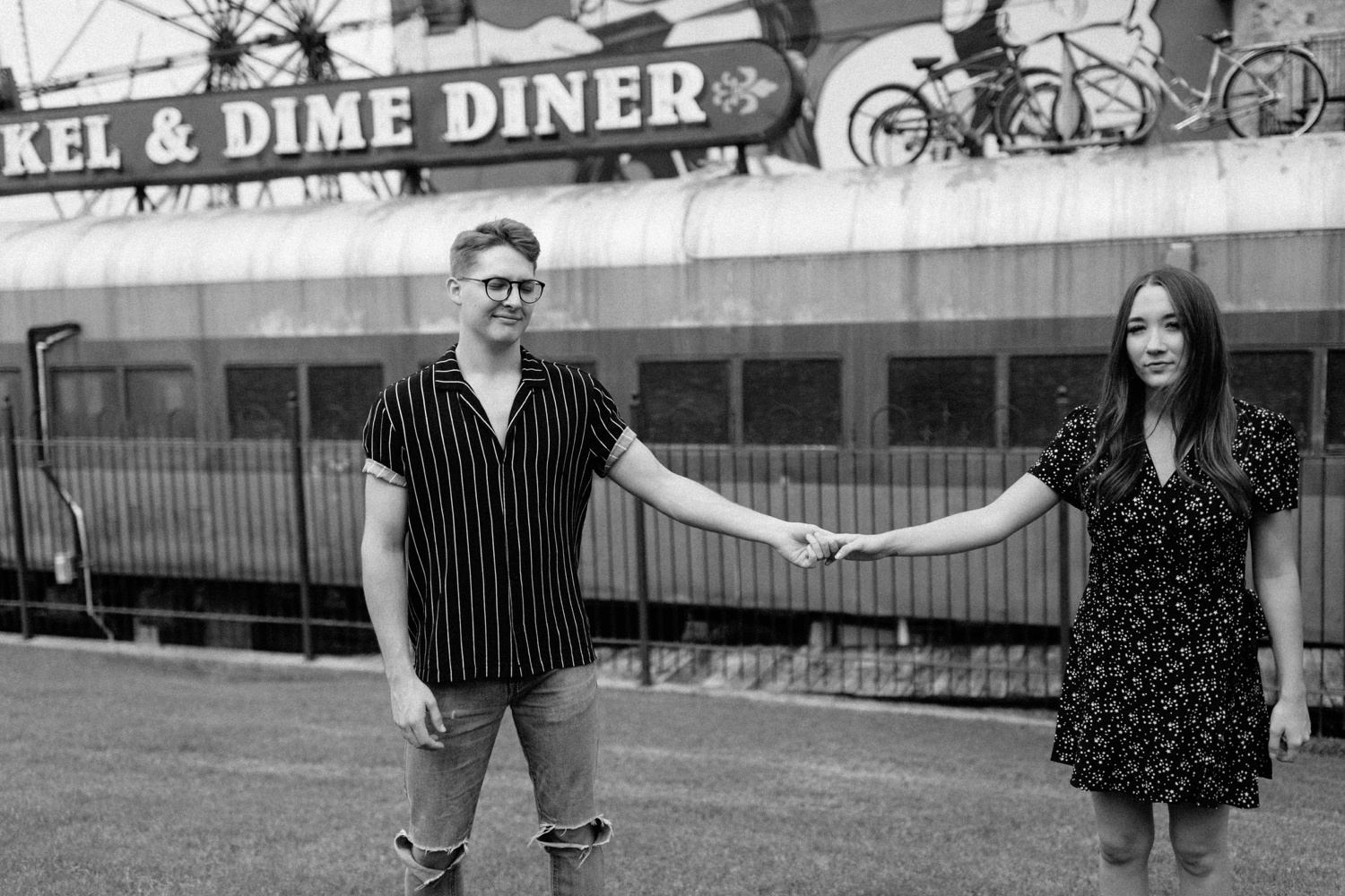 Annie + Max | cozy coffee shop, dowtown Fort Smith, Hawksbill Crag stylish engagement session in the Ozark National Forest by Destination Wedding Photographer Rachel Meagan Photography | 061
