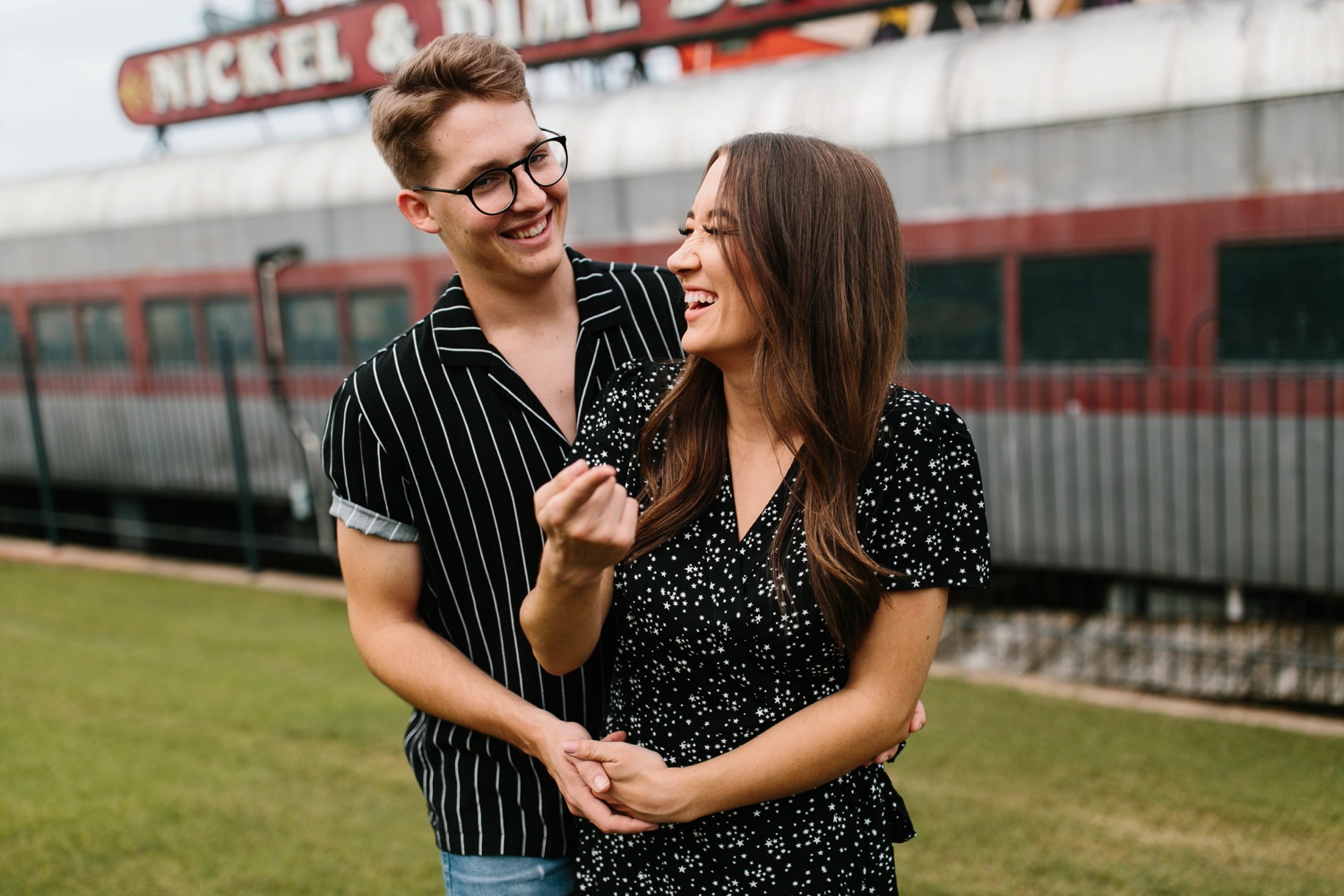 Annie + Max | cozy coffee shop, dowtown Fort Smith, Hawksbill Crag stylish engagement session in the Ozark National Forest by Destination Wedding Photographer Rachel Meagan Photography | 068