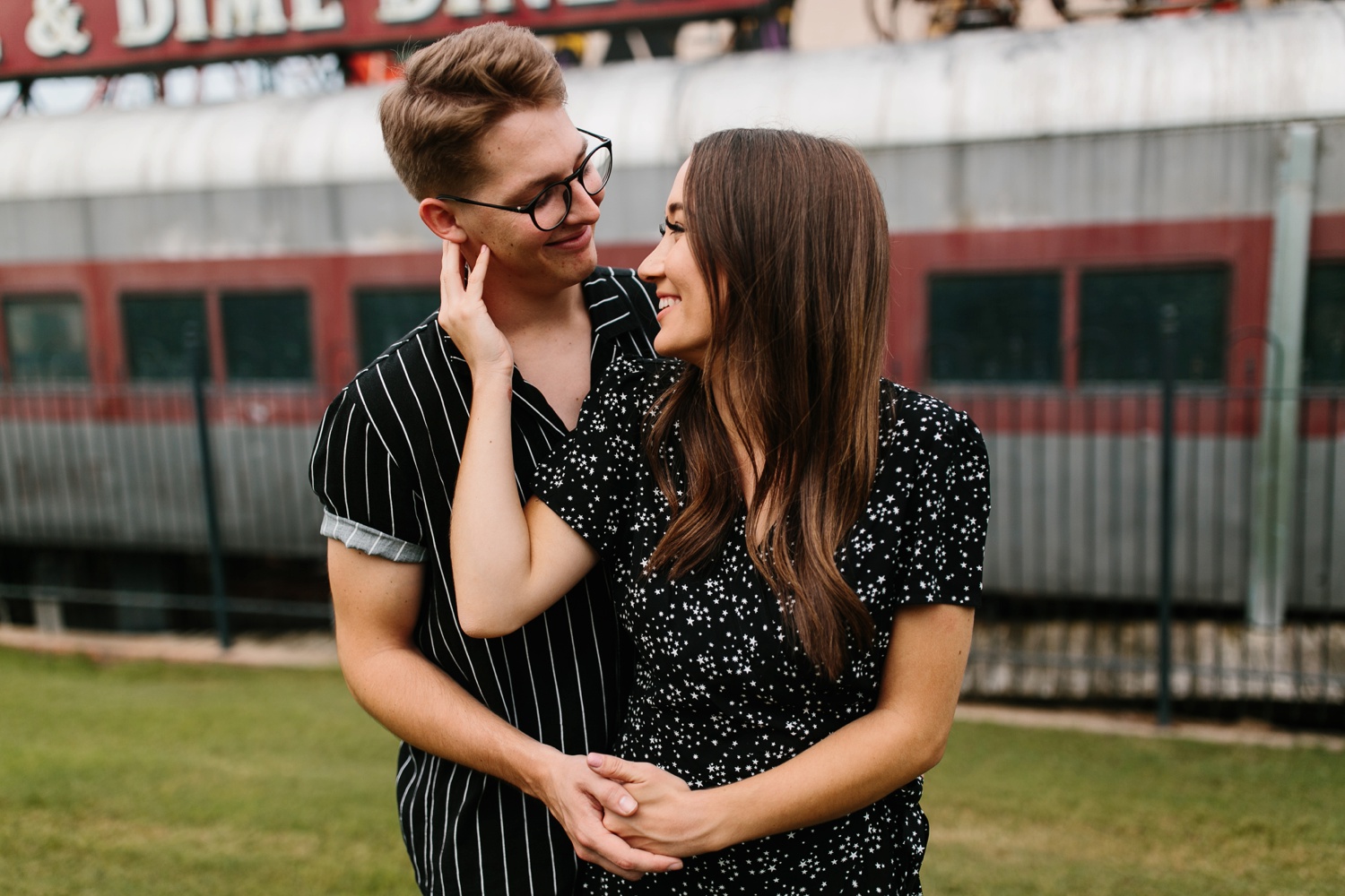 Annie + Max | cozy coffee shop, dowtown Fort Smith, Hawksbill Crag stylish engagement session in the Ozark National Forest by Destination Wedding Photographer Rachel Meagan Photography | 069