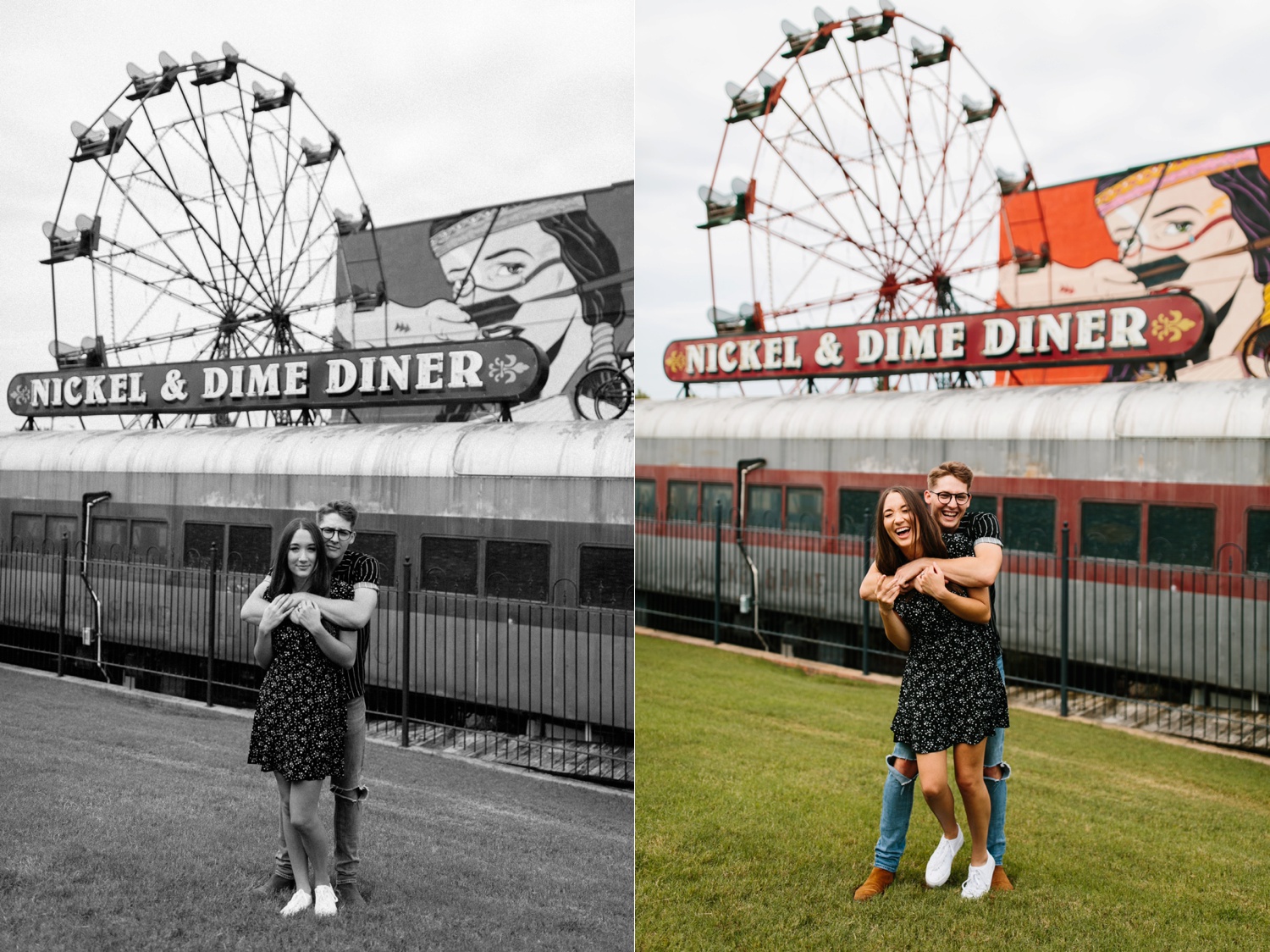 Annie + Max | cozy coffee shop, dowtown Fort Smith, Hawksbill Crag stylish engagement session in the Ozark National Forest by Destination Wedding Photographer Rachel Meagan Photography | 070