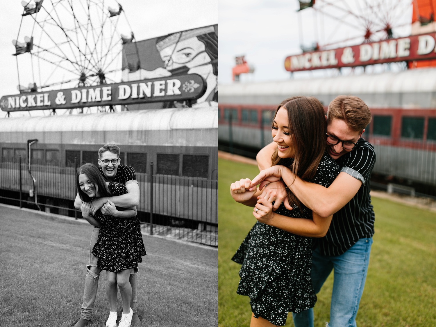 Annie + Max | cozy coffee shop, dowtown Fort Smith, Hawksbill Crag stylish engagement session in the Ozark National Forest by Destination Wedding Photographer Rachel Meagan Photography | 071