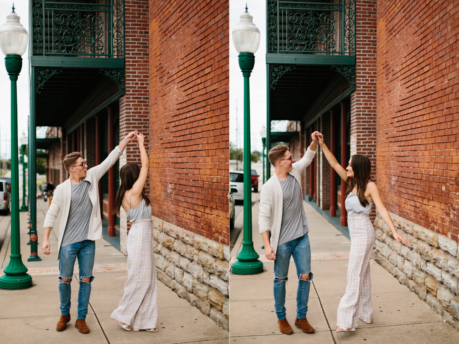 Annie + Max | cozy coffee shop, dowtown Fort Smith, Hawksbill Crag stylish engagement session in the Ozark National Forest by Destination Wedding Photographer Rachel Meagan Photography | 075