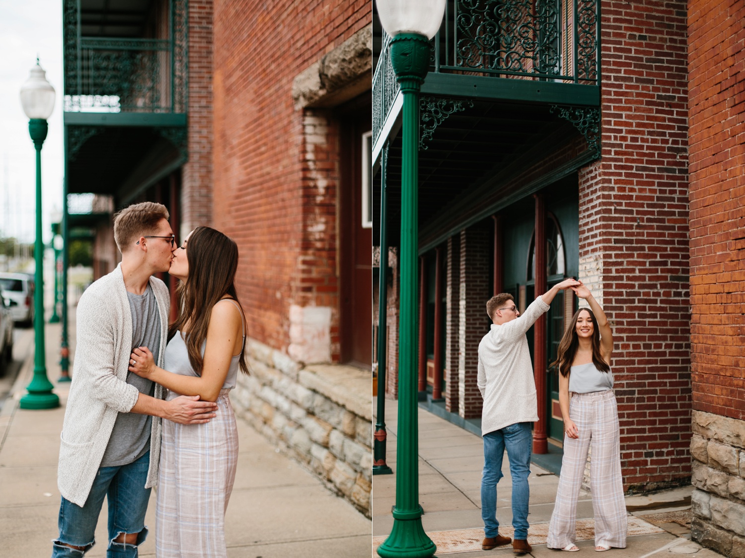 Annie + Max | cozy coffee shop, dowtown Fort Smith, Hawksbill Crag stylish engagement session in the Ozark National Forest by Destination Wedding Photographer Rachel Meagan Photography | 077