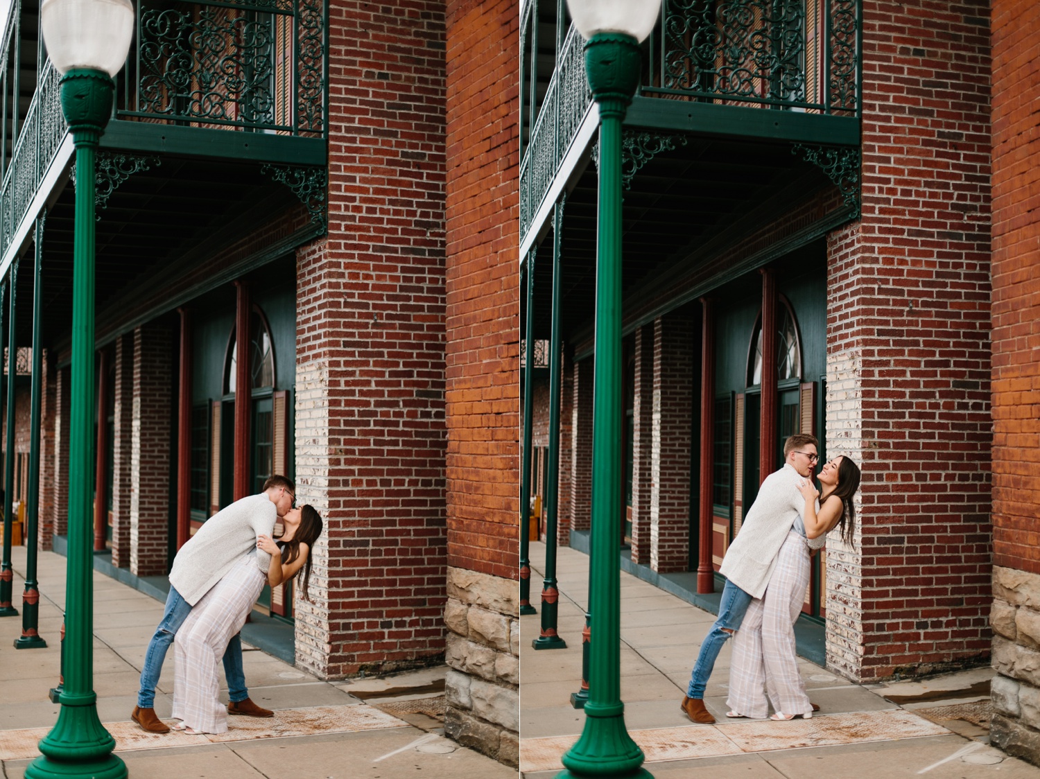 Annie + Max | cozy coffee shop, dowtown Fort Smith, Hawksbill Crag stylish engagement session in the Ozark National Forest by Destination Wedding Photographer Rachel Meagan Photography | 078