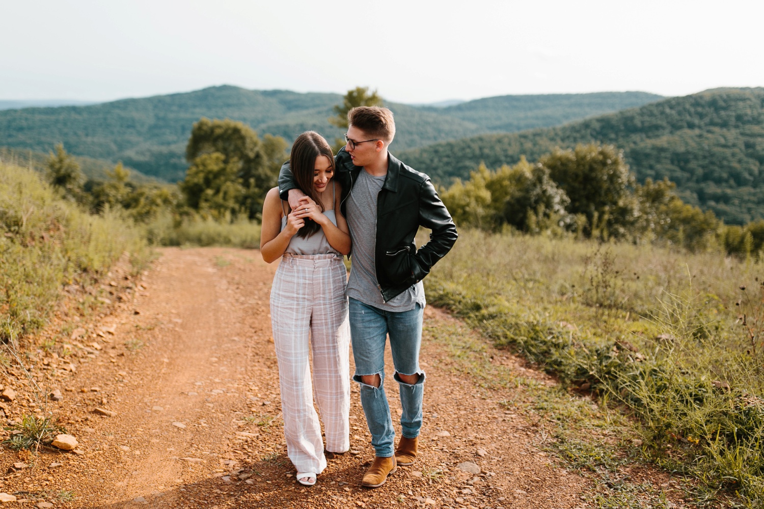 Annie + Max | cozy coffee shop, dowtown Fort Smith, Hawksbill Crag stylish engagement session in the Ozark National Forest by Destination Wedding Photographer Rachel Meagan Photography | 097