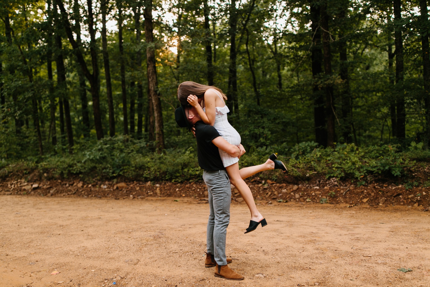 Annie + Max | cozy coffee shop, dowtown Fort Smith, Hawksbill Crag stylish engagement session in the Ozark National Forest by Destination Wedding Photographer Rachel Meagan Photography | 107
