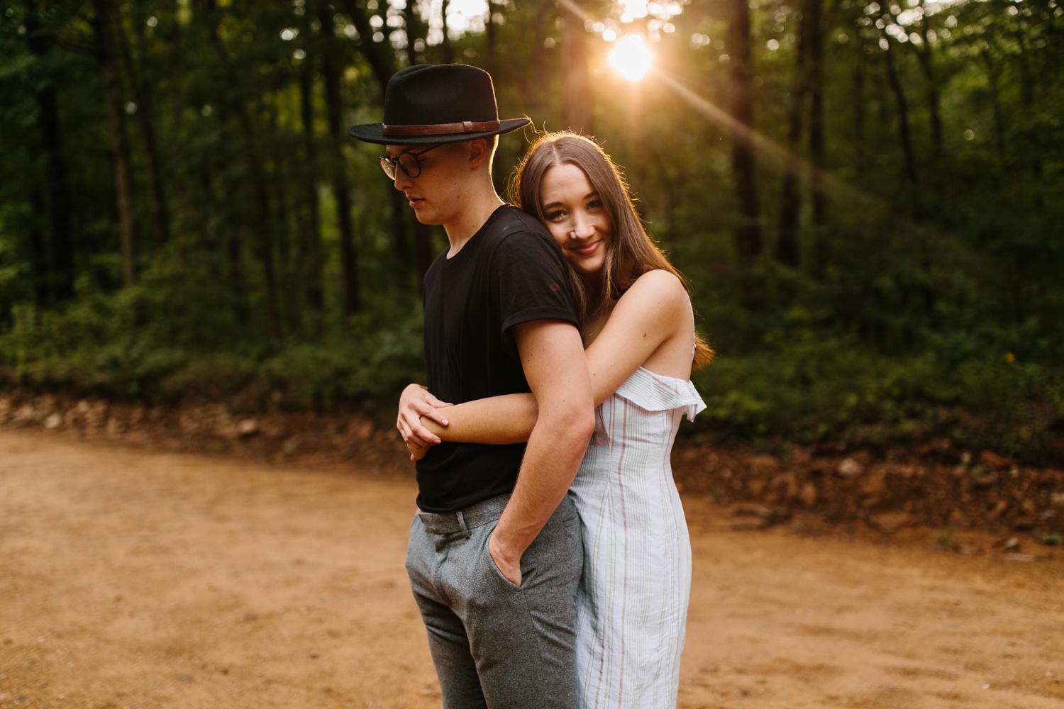 Annie + Max | cozy coffee shop, dowtown Fort Smith, Hawksbill Crag stylish engagement session in the Ozark National Forest by Destination Wedding Photographer Rachel Meagan Photography | 111
