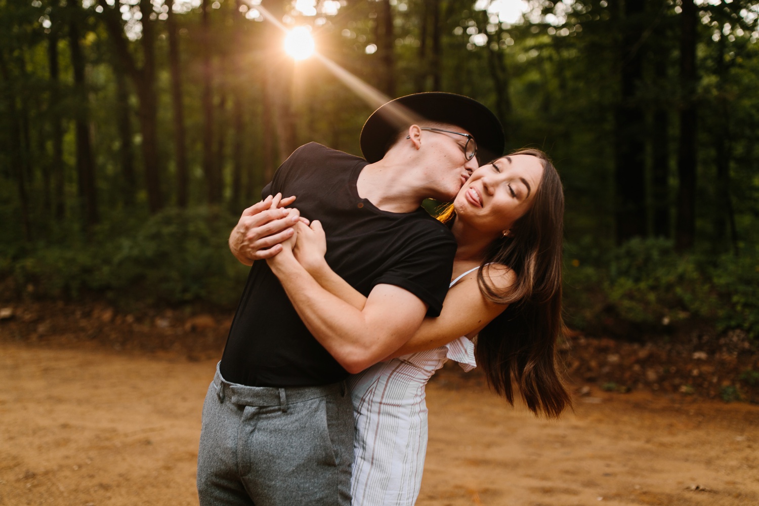 Annie + Max | cozy coffee shop, dowtown Fort Smith, Hawksbill Crag stylish engagement session in the Ozark National Forest by Destination Wedding Photographer Rachel Meagan Photography | 116