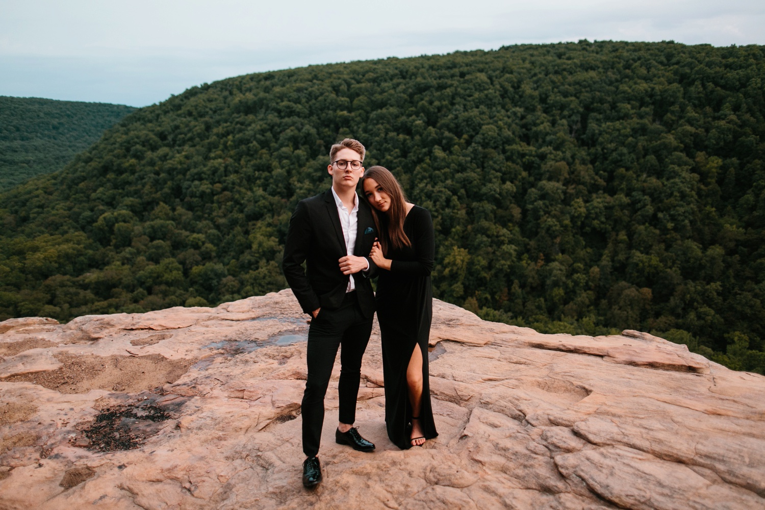 Annie + Max | cozy coffee shop, dowtown Fort Smith, Hawksbill Crag stylish engagement session in the Ozark National Forest by Destination Wedding Photographer Rachel Meagan Photography | 130