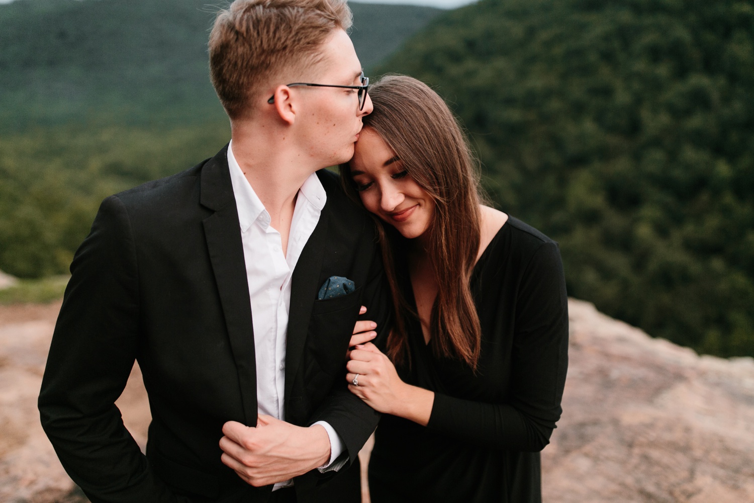 Annie + Max | cozy coffee shop, dowtown Fort Smith, Hawksbill Crag stylish engagement session in the Ozark National Forest by Destination Wedding Photographer Rachel Meagan Photography | 131