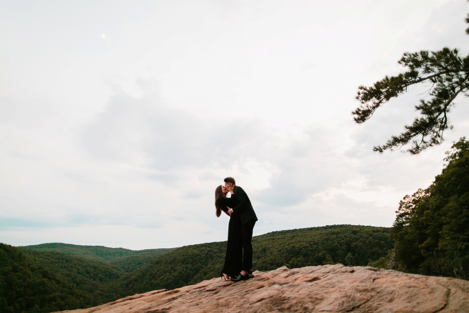 Annie + Max | cozy coffee shop, dowtown Fort Smith, Hawksbill Crag stylish engagement session in the Ozark National Forest by Destination Wedding Photographer Rachel Meagan Photography | 134
