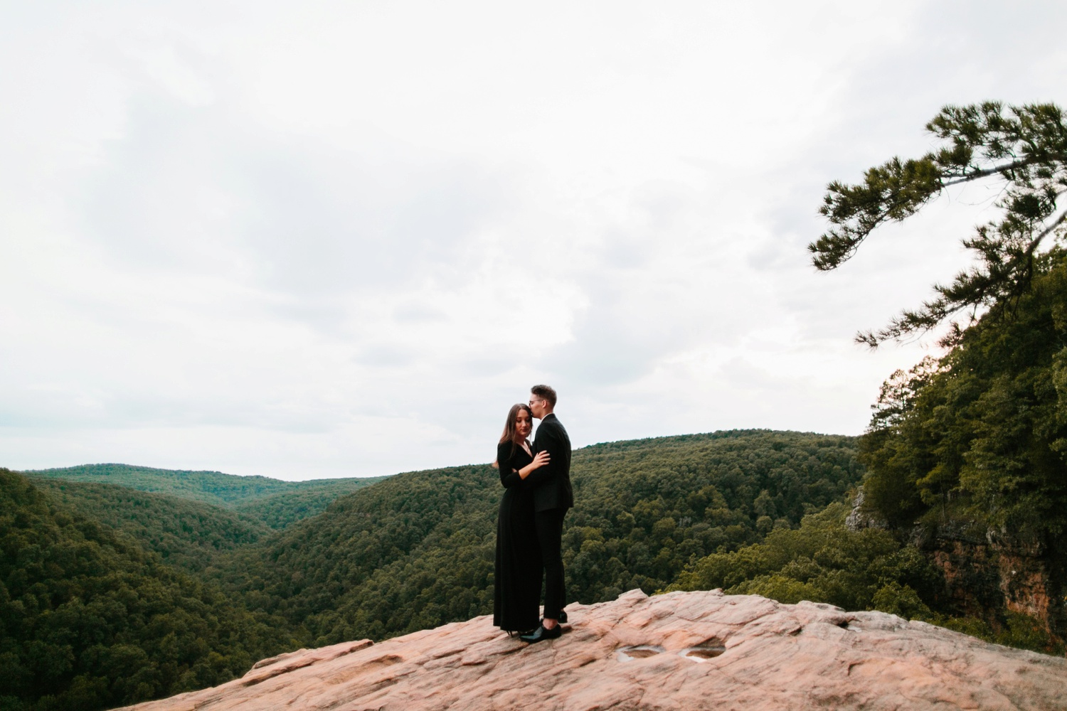 Annie + Max | cozy coffee shop, dowtown Fort Smith, Hawksbill Crag stylish engagement session in the Ozark National Forest by Destination Wedding Photographer Rachel Meagan Photography | 135