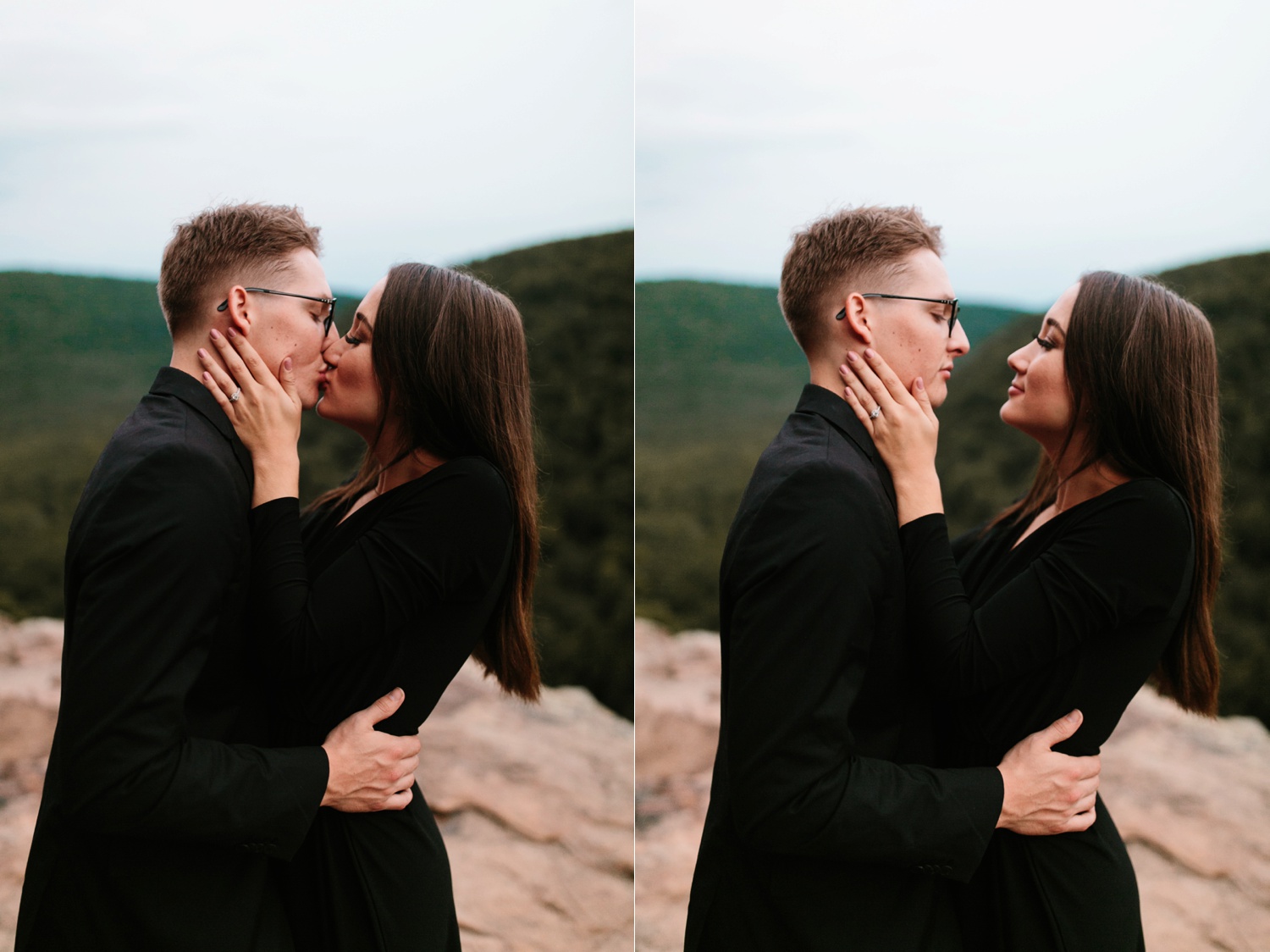 Annie + Max | cozy coffee shop, dowtown Fort Smith, Hawksbill Crag stylish engagement session in the Ozark National Forest by Destination Wedding Photographer Rachel Meagan Photography | 138
